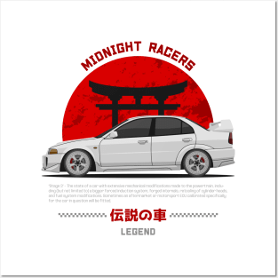 Tuner White EVO V JDM Posters and Art